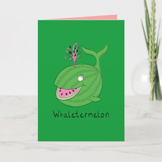 Whaletermelonのおもしろいなスイカのクジラの挨拶状 カード (正面)