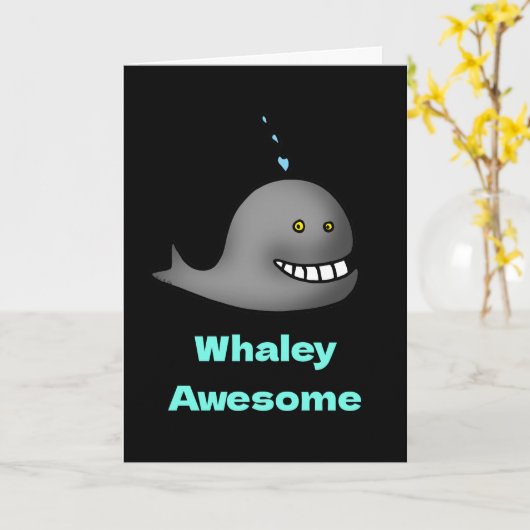 Whaley Awesome Funny Thank You カード (黄色い花)