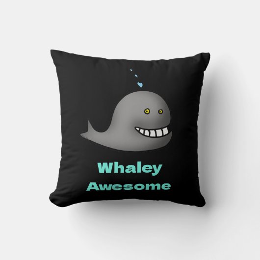 Whaley Awesome Funny Whale Pun Design クッション (正面)
