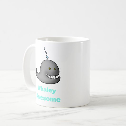 Whaley Awesome Funny Whale Pun Design コーヒーマグカップ (正面左)