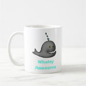 Whaley Awesome Funny Whale Pun Design コーヒーマグカップ (左)