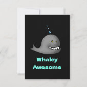 Whaley Awesome Funny Whale Pun Design サンキューカード (正面)