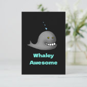 Whaley Awesome Funny Whale Pun Design サンキューカード (スタンド正面)