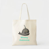 Whaley Awesome Funny Whale Pun Design トートバッグ (正面)