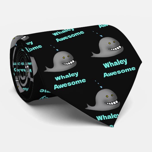 Whaley Awesome Funny Whale Pun Design ネクタイ (ロール)