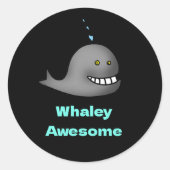 Whaley Awesome Funny Whale Pun Design ラウンドシール (正面)