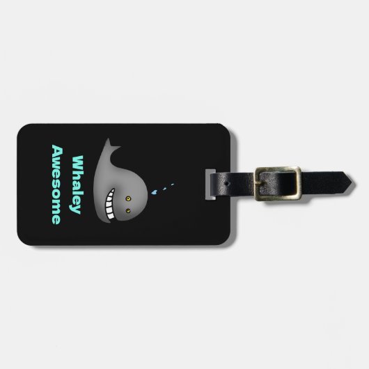 Whaley Awesome Funny Whale Pun Design ラゲッジタグ (正面横)