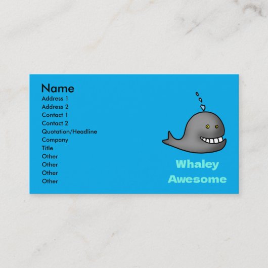 Whaley Awesome Funny Whale Pun Design 名刺 (正面)