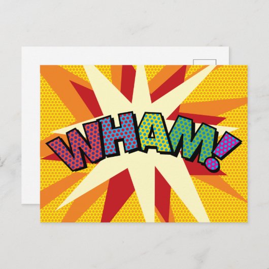 WHAMおもしろいレトロ漫画ブックアーポップ・アートのト 案内ポストカード (正面/裏面)