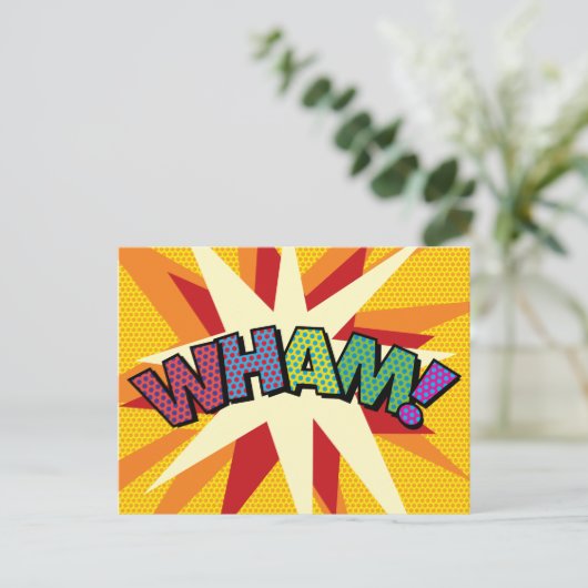 WHAMおもしろいレトロ漫画ブックアーポップ・アートのト 案内ポストカード (スタンド正面)