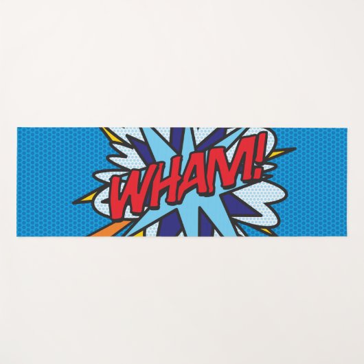 WHAMモダンおもしろい漫画ブックタイポグラフィ ヨガマット (正面(横))