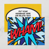 WHAM! あなたのメッセージ スピーチ バブル ファン レトロ 案内ポストカード (正面/裏面)
