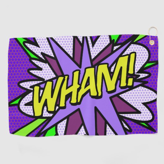 WHAM クール モダン コミックブック ゴルフタオル (横)