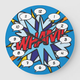 WHAM ファン レトロ コミック ポップアート ラージ壁時計