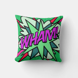 WHAM モダン クール 楽しい コミック グリーン クッション