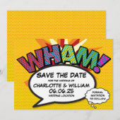 WHAM! 日付を保存 ファン レトロ コミック ブック ポップ アート セーブザデート (正面/裏面)