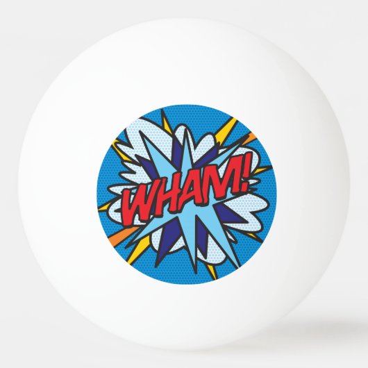 WHAM 面白いコミックブック クール モダン 卓球ボール (正面)