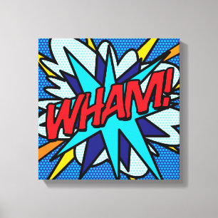 WHAM 面白いレトロ漫画のポップアート キャンバスプリント