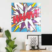 WHAM 面白いレトロ漫画のポップアート ポスター (ホームオフィス)