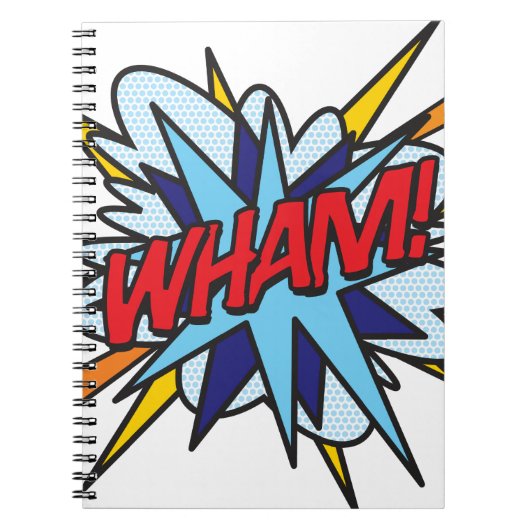 WHAM 面白いレトロ漫画ポップアート ノートブック (正面)