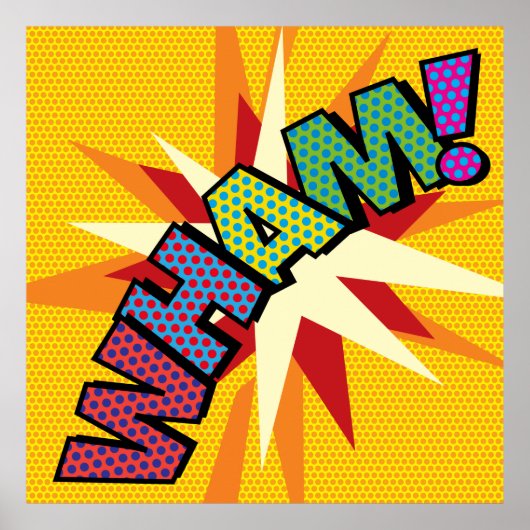 WHAM 面白いレトロ漫画ポップアート ポスター (正面)