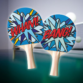 WHAM BANG 楽しいレトロ漫画ポップアート 卓球ラケット