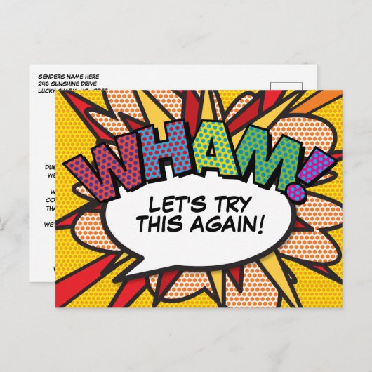 WHAM Verschoben Änderung des Datums Comic-Buch Pop 案内ポストカード (正面/裏面)