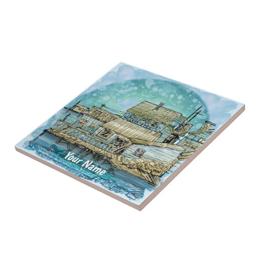 Wharf Scene  タイル (側面)