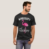 Whass Up Flockers Sup Flocked Flamingo Tripical Bi Tシャツ (正面フル)