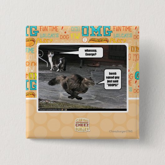 whassup、ジョージか。 缶バッジ (正面)