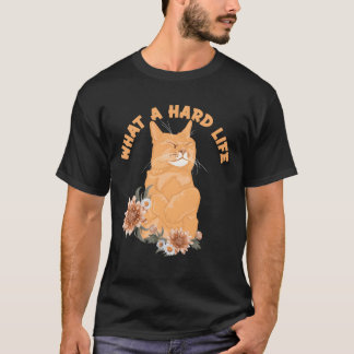 What A懸命ライフ猫パパ猫ママ猫好き少年 Tシャツ
