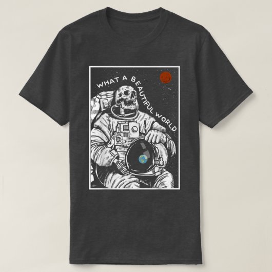 What A Beautiful World火星宇宙科学骨格 Tシャツ (デザイン正面)