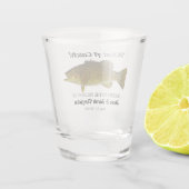what a Catch魚釣りスモールマウスベース結婚式の引き出物 ショットグラス (裏面)