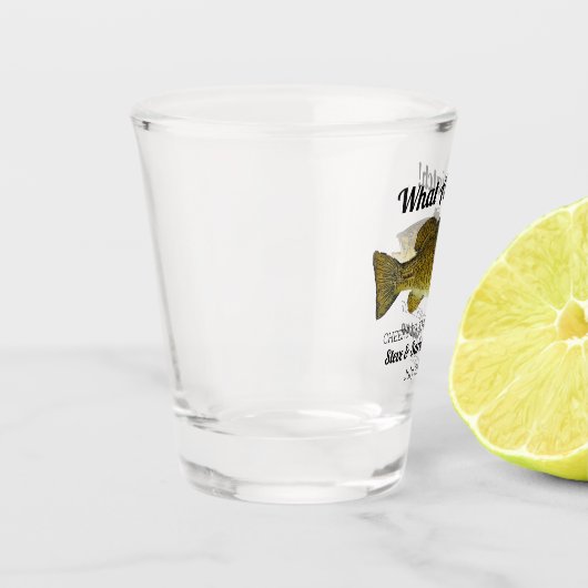 what a Catch魚釣りスモールマウスベース結婚式の引き出物 ショットグラス (左)