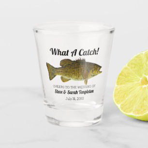 what a Catch魚釣りスモールマウスベース結婚式の引き出物 ショットグラス