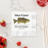 what a Catch魚釣りスモールマウスベース結婚式の引き出物 縁ありカクテルナプキン (インサイチュ)