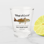 What a catch魚釣り結婚RedfishのDate Favorites ショットグラス (正面)