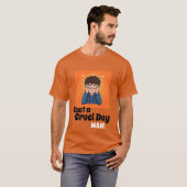 What a Cruel Day Man! Funny Stressed Cartoon Men's Tシャツ (正面フル)