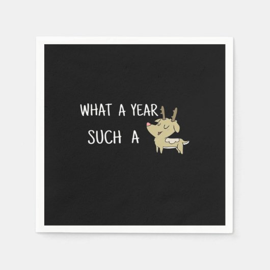 What A Fun Deer Moment Retro Style  スタンダードカクテルナプキン (正面)