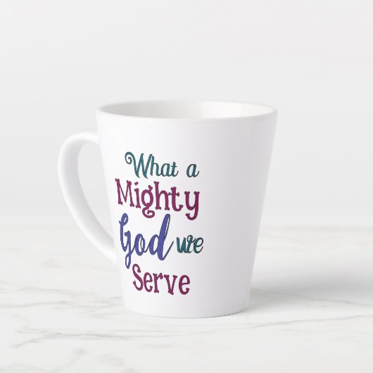 What A Might God カフェラテマグ (左アングル)