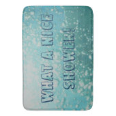 WHAT A NICE SHOWER WATER BUBBLESデザイン クール バスマット (正面縦)