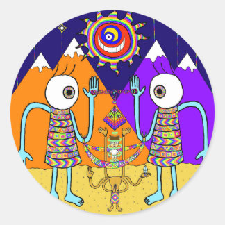 What A World カラフル Sticker (Circle) ラウンドシール