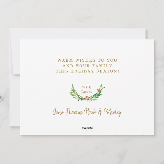 What a Yearクリスマスファミリーフォトタイポグラフィ シーズンカード (裏面)