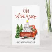 What A Yearトイレおもしろい紙クリスマスツリー シーズンカード (正面)