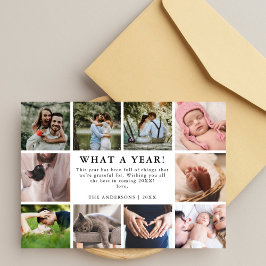 What a Yearミニマルエレガントリスト10フォトコラージュ シーズンカード