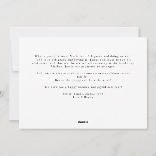 What a Yearミニマルエレガントリスト10フォトコラージュ シーズンカード (裏面)