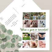 What a Yearミニマル12フォトコラージクリスマス シーズンポストカード