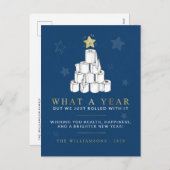 What A Year紙ツリーのクリスマス シーズンポストカード (正面/裏面)