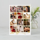 What A Year エレガント 12 Photo Snowflakesメッセージ 箔シーズンカード (立ち正面)