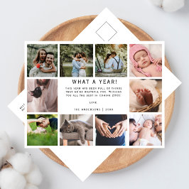 What a Year モダン 10 Photo Collage シーズンポストカード